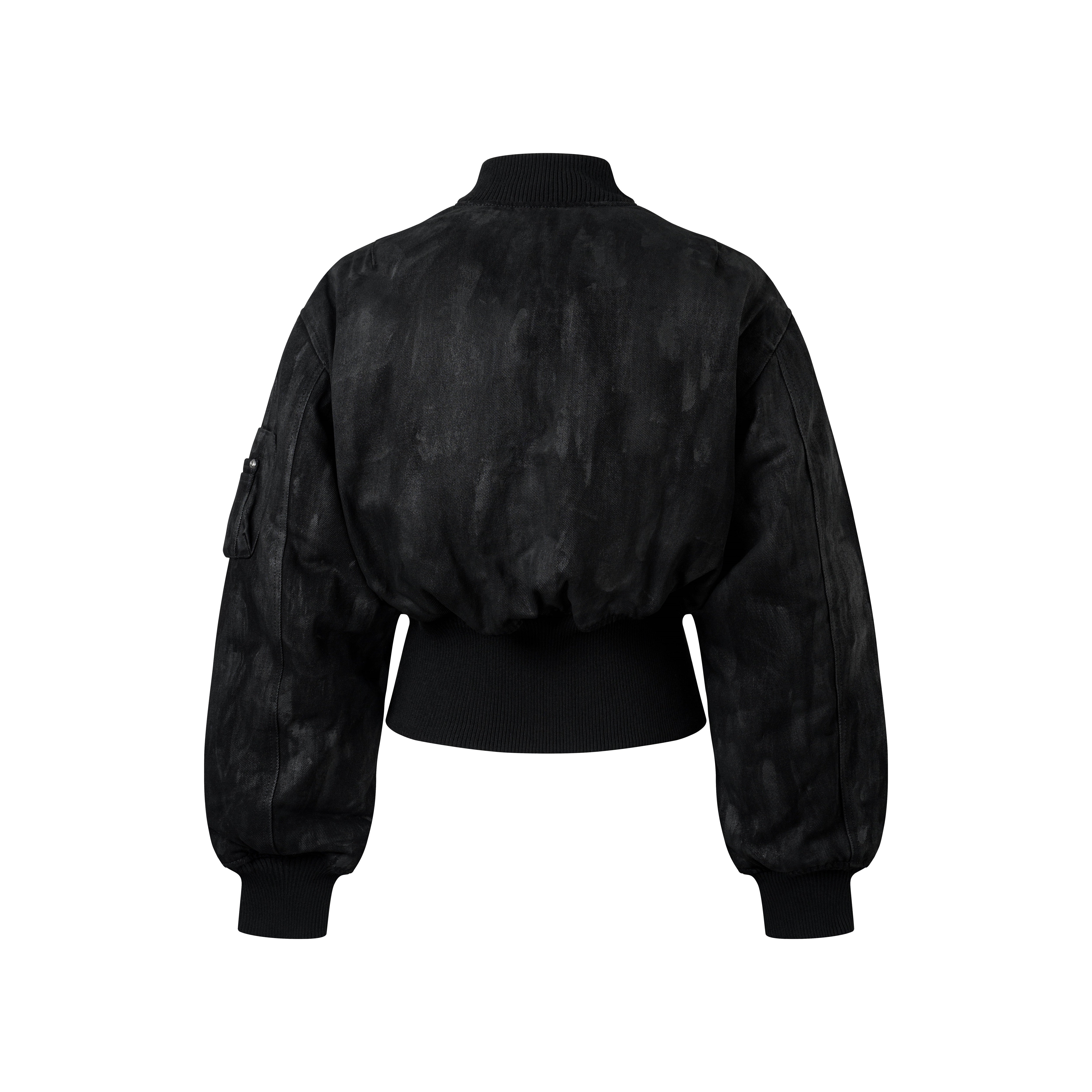 Black Coating Bomber Jacket