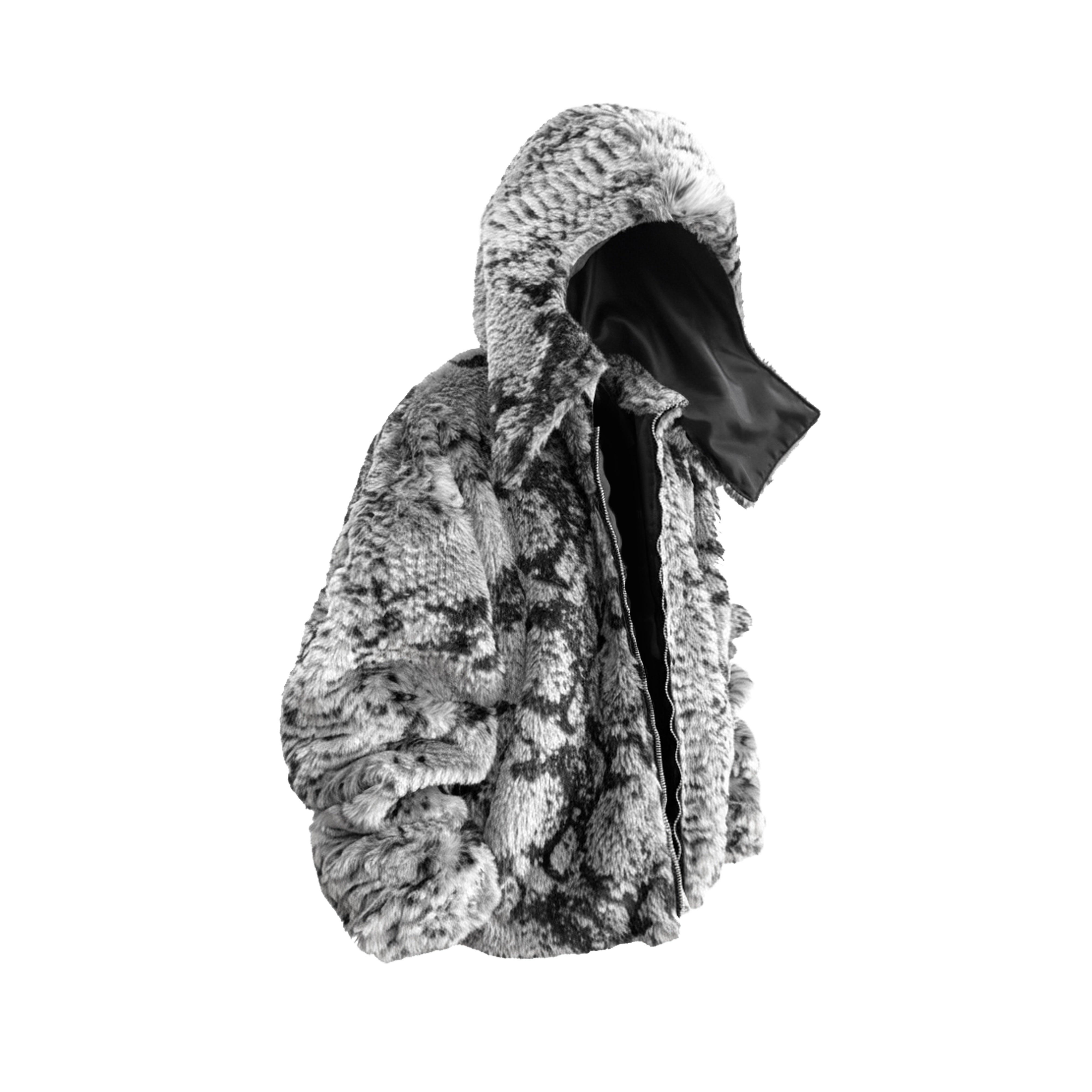 Snake Fur Jacket - Grey (Pre-order 3 weeks)