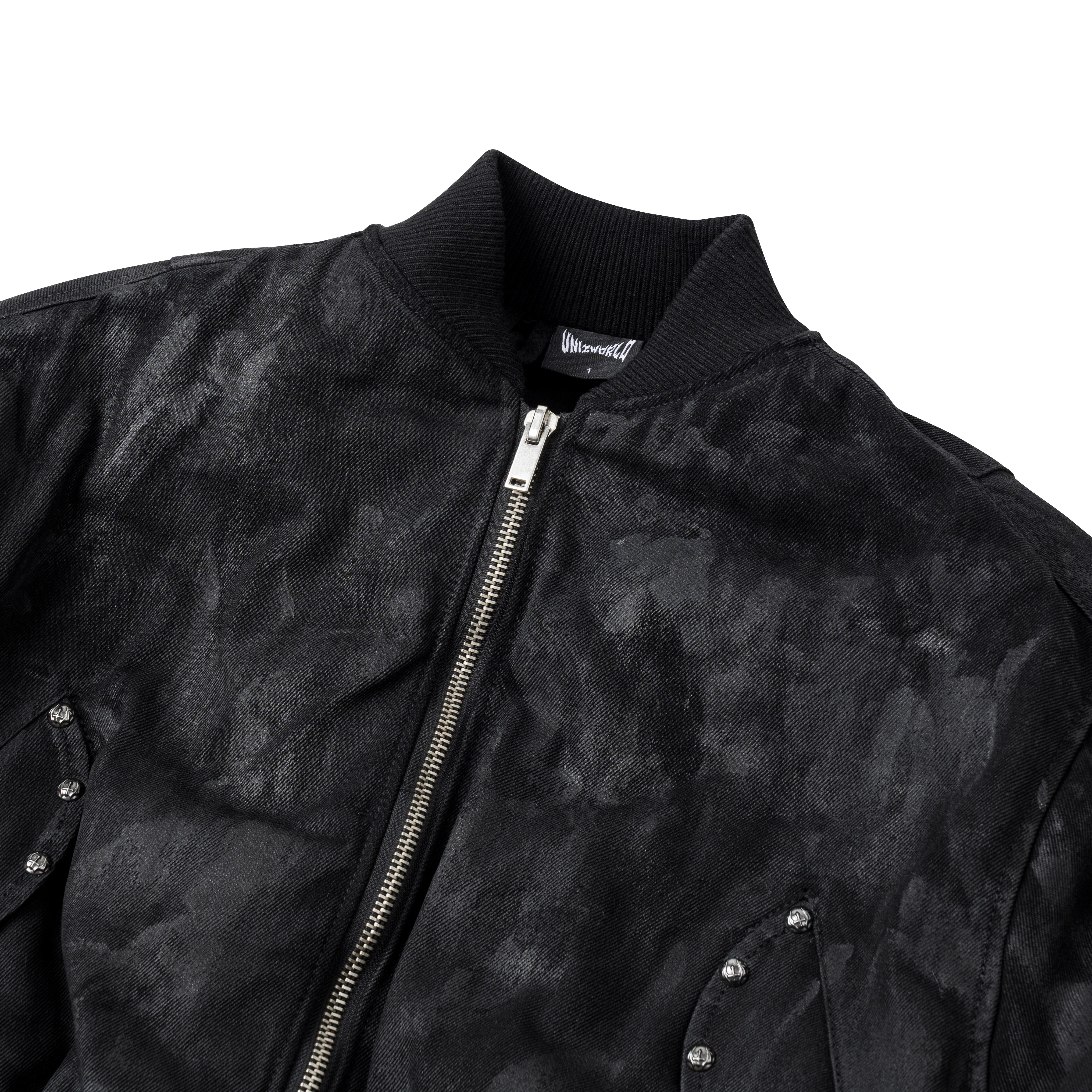 Black Coating Bomber Jacket