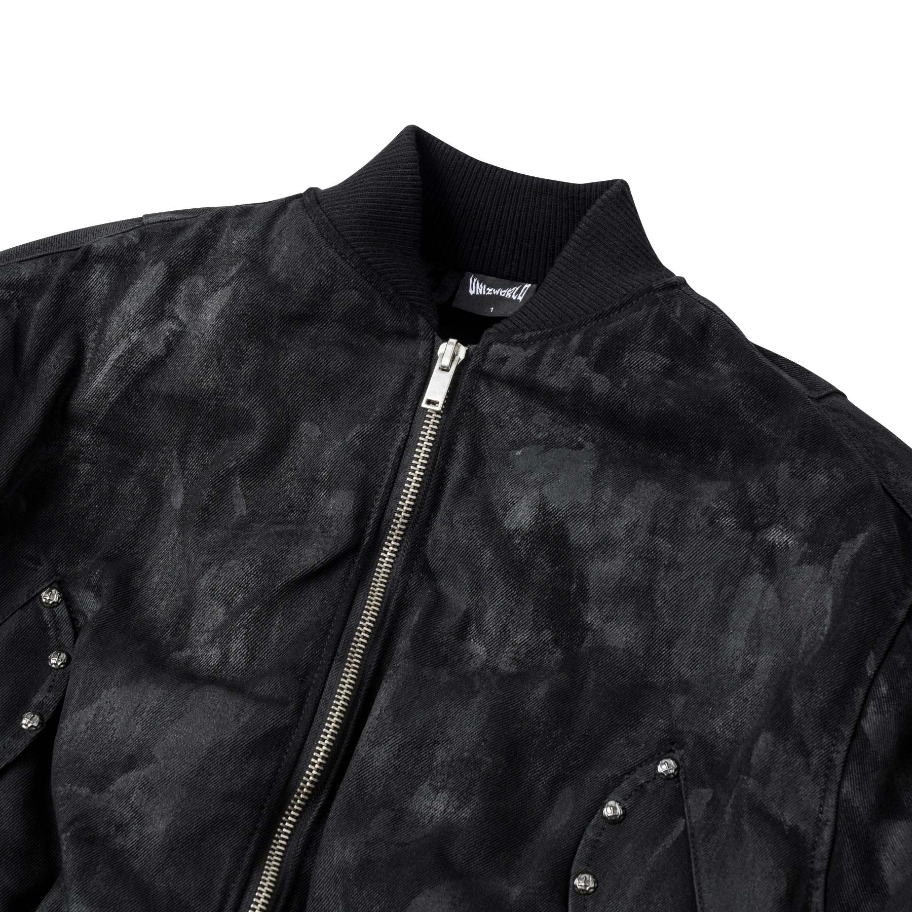 Black Coating Bomber Jacket
