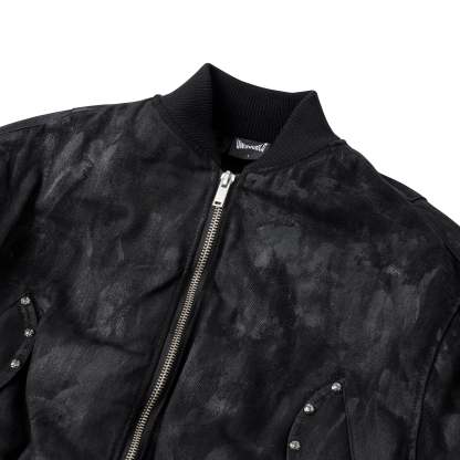 Black Coating Bomber Jacket
