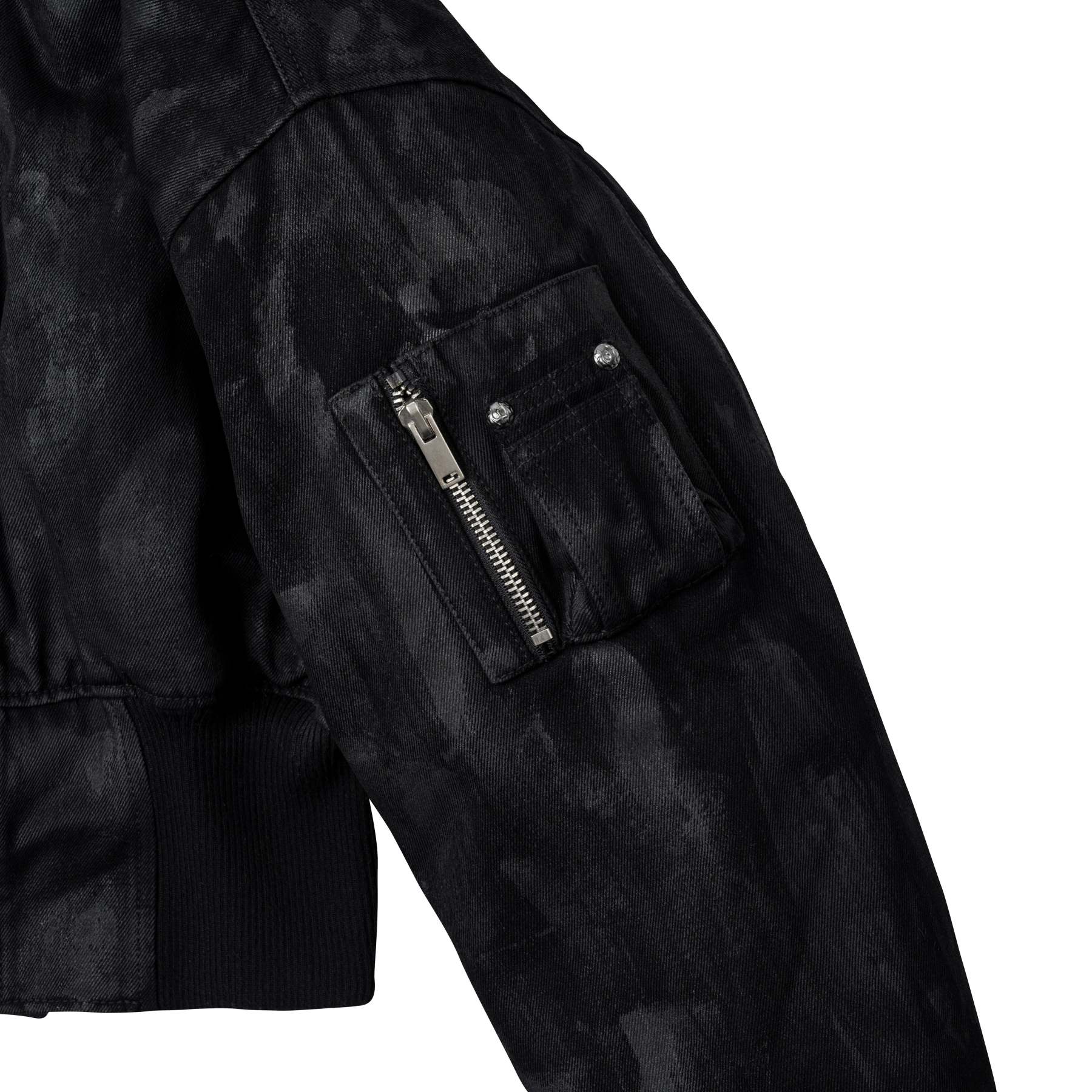 Black Coating Bomber Jacket