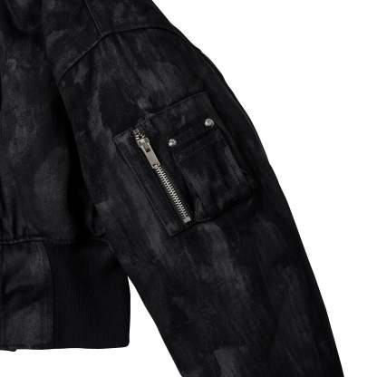 Black Coating Bomber Jacket