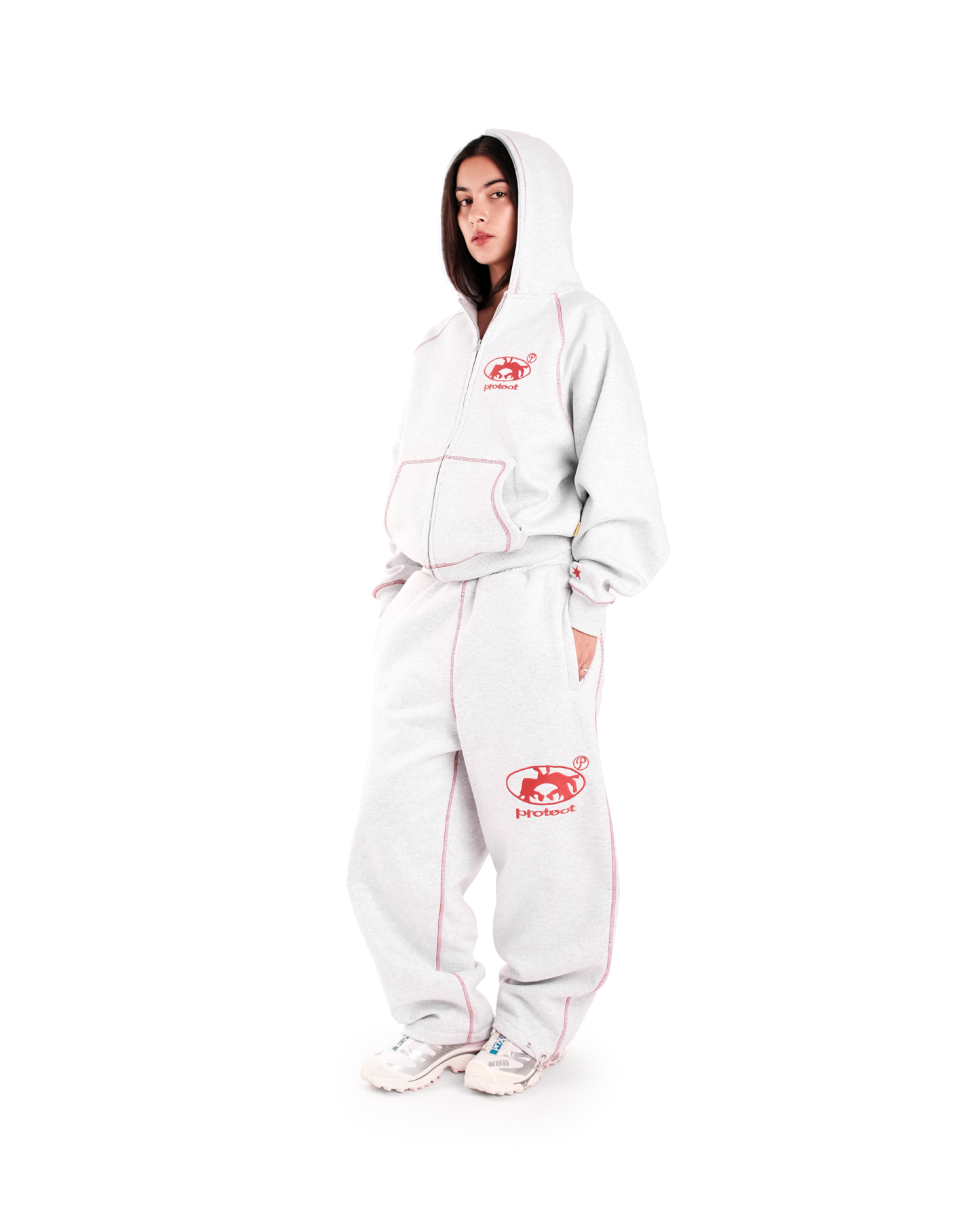 GREY/RED BRUDDA SWEATS