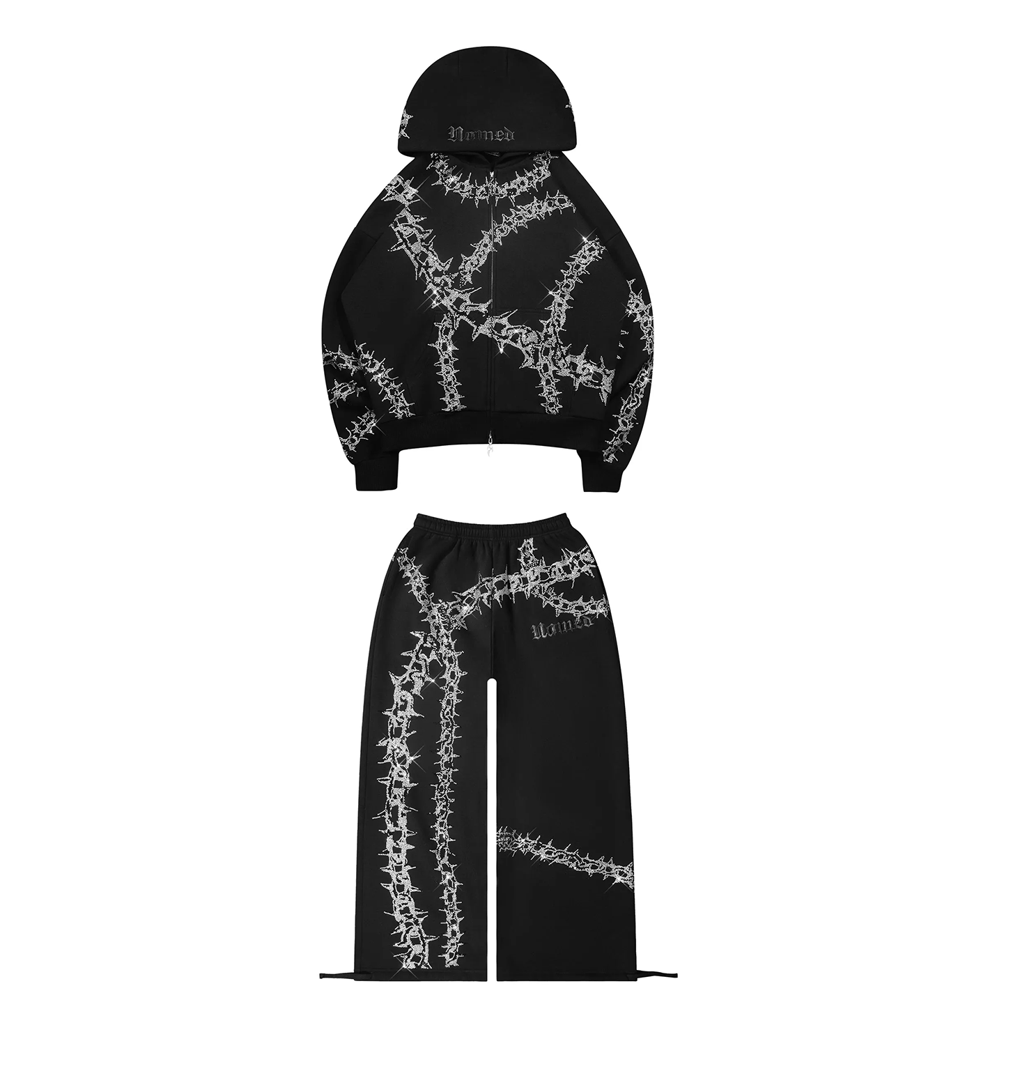 OMEN RHINESTONE OVERSIZED SET BLACK