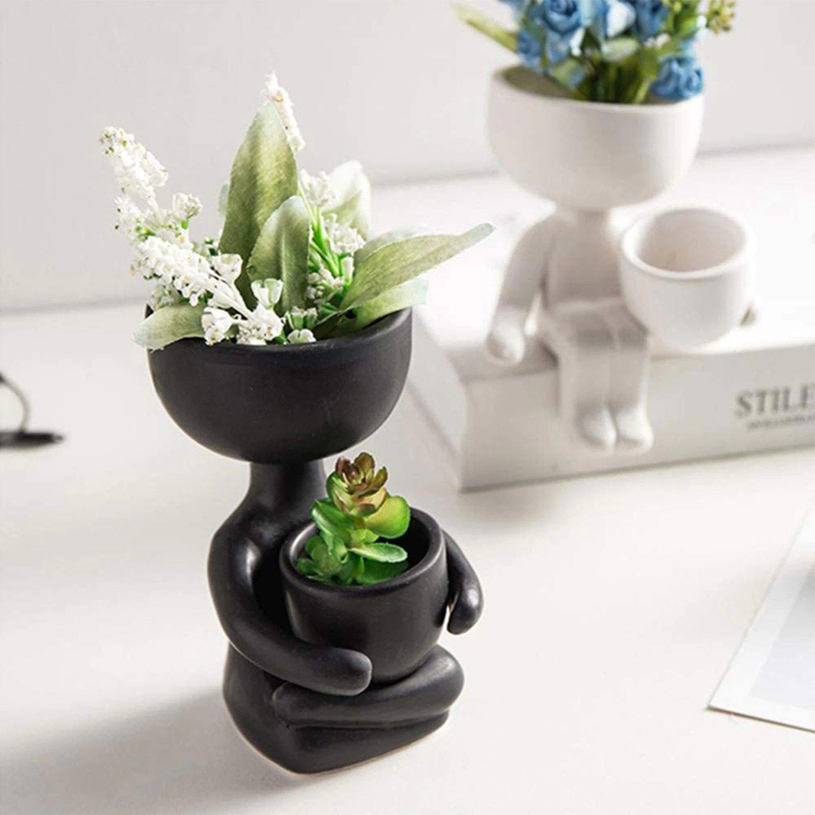 Petite Person Clay Succulent Planter