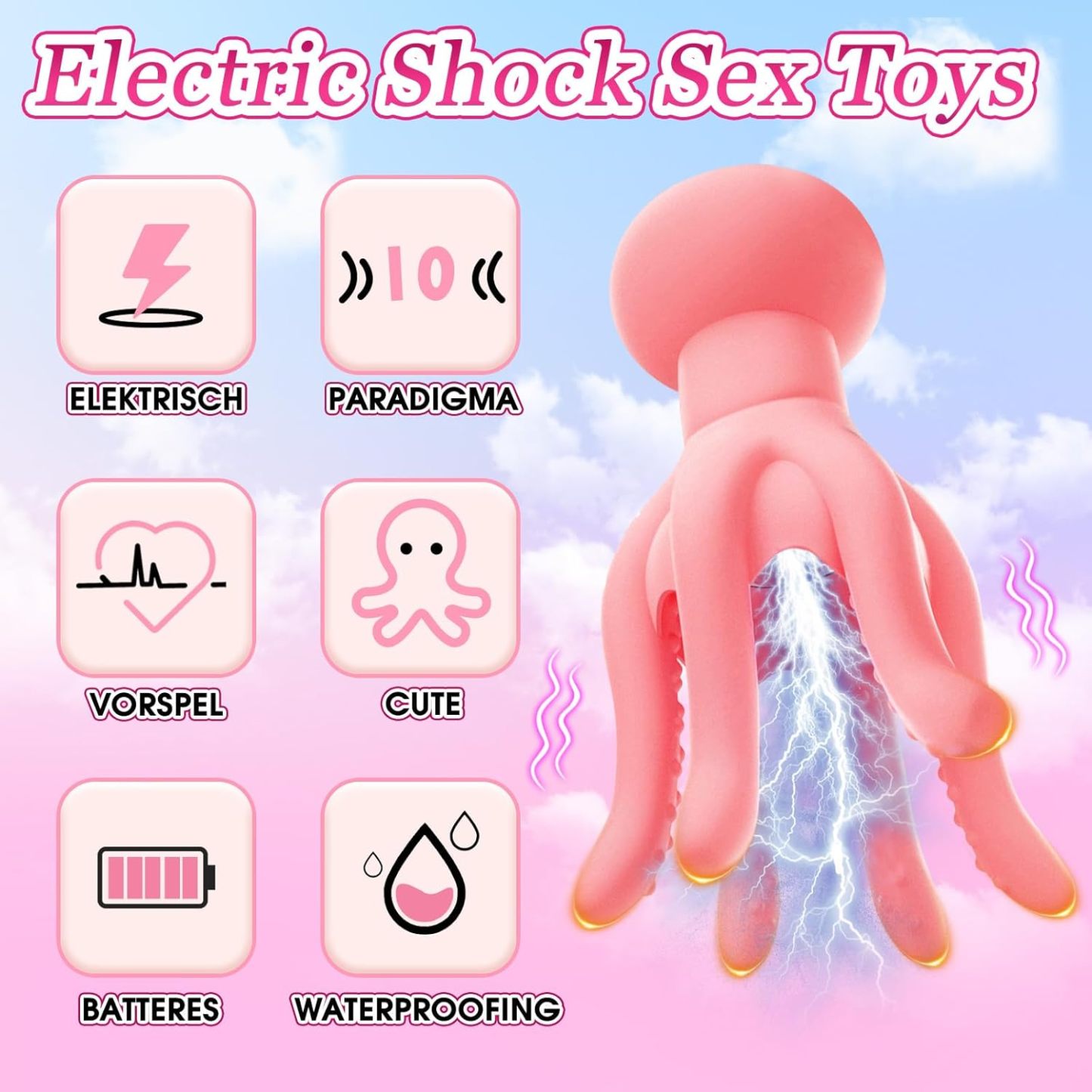 Nipple Toys Vibrator Adult Sex Toys for Women - Nipple Vibrator Sex Toy with 10 Electric Shock & Vibrating Modes, Anal Clit Nipple Penis Vibrators for Women Couples, Adult Sex Toys & Games