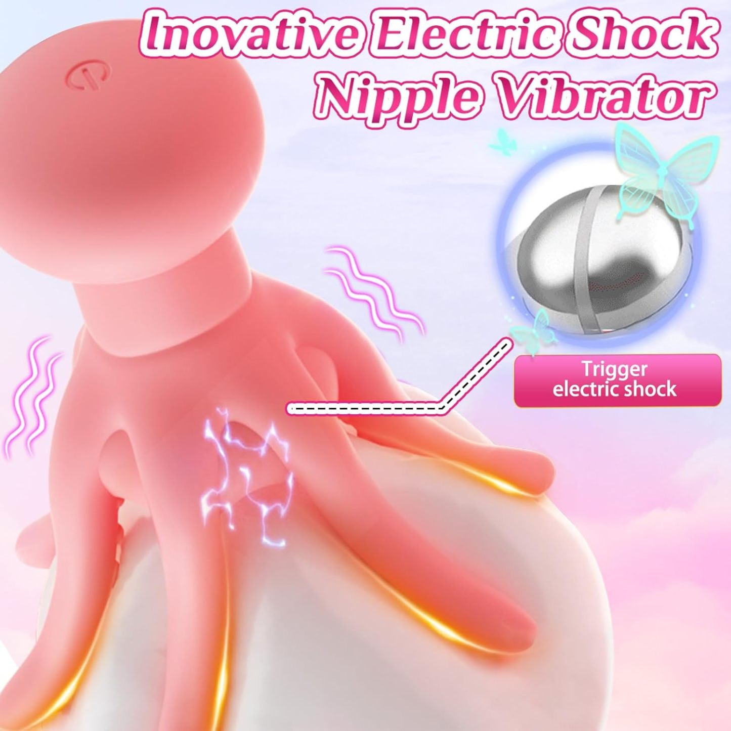 Nipple Toys Vibrator Adult Sex Toys for Women - Nipple Vibrator Sex Toy with 10 Electric Shock & Vibrating Modes, Anal Clit Nipple Penis Vibrators for Women Couples, Adult Sex Toys & Games