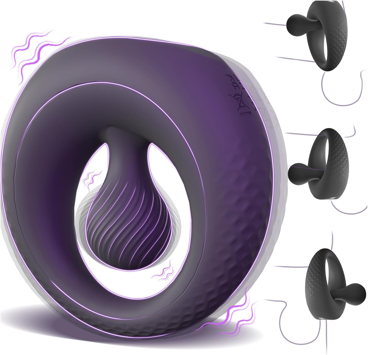 Vibrating Cock Ring with 360° Adjustable Bead Clitoral Stimulator, Pleasure Penis Ring Vibrator Couples Adult Sex Toys for Men Women, LITLLS Soft 8 Vibrations Male Couple Sex Toy Game for Men Erection