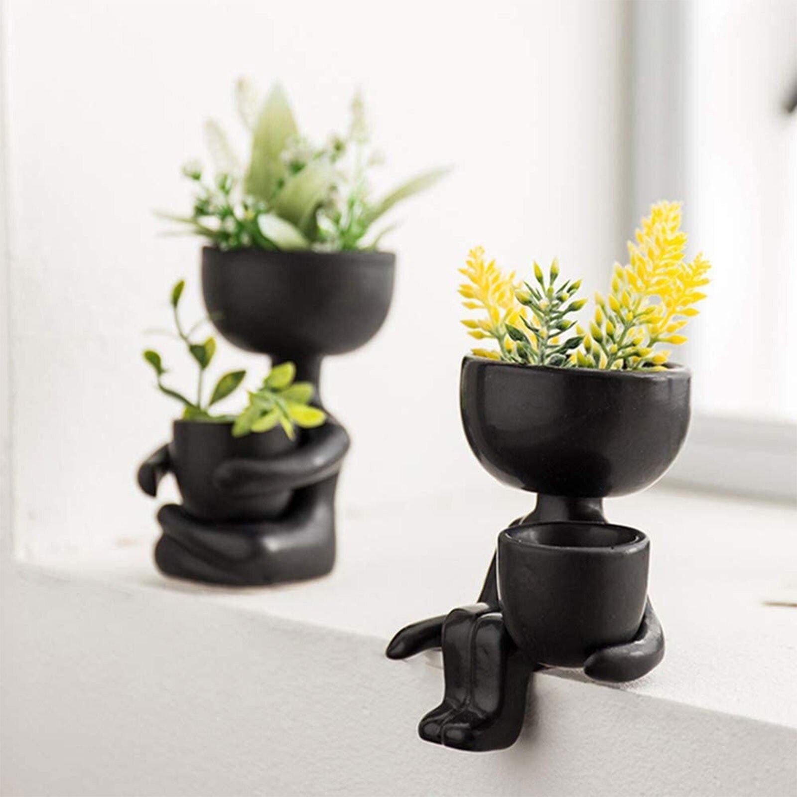 Petite Person Clay Succulent Planter