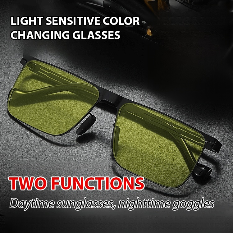 Stainless Steel Nylon Square Color Changing Glasses