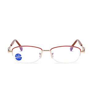 Anti-blue light fashionable half-frame ladies‘ reading glasses