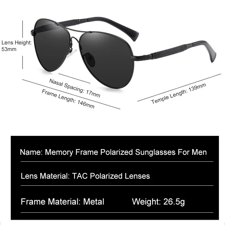 Memory Frame Polarized Sunglasses For Men