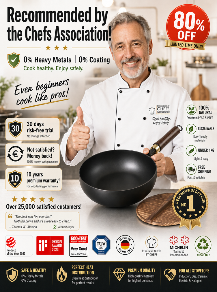 [A Century of Japanese Yanagawa-Sanjo Masterpieces] Physically Non-Stick Cast Iron Wok | SG Certified · Zero Harmful Substances | 7.5x Better Heat Conductivity · Saves on Gas Bills · Lasts 20 Years ✨