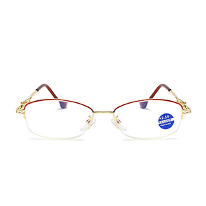 Anti-blue light fashionable half-frame ladies‘ reading glasses