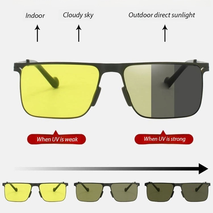 Stainless Steel Nylon Square Color Changing Glasses