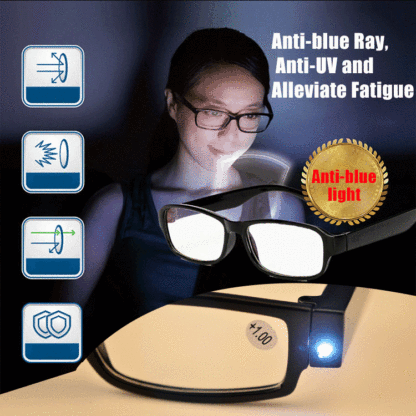 Multifunctional reading glasses with light