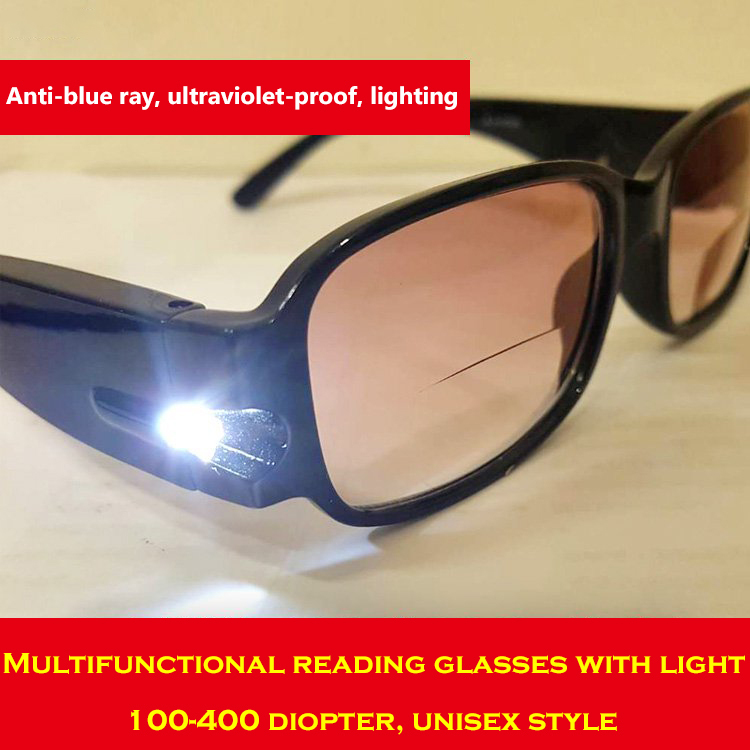 Multifunctional reading glasses with light