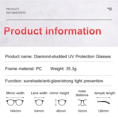 Diamond-studded UV Protection Glasses
