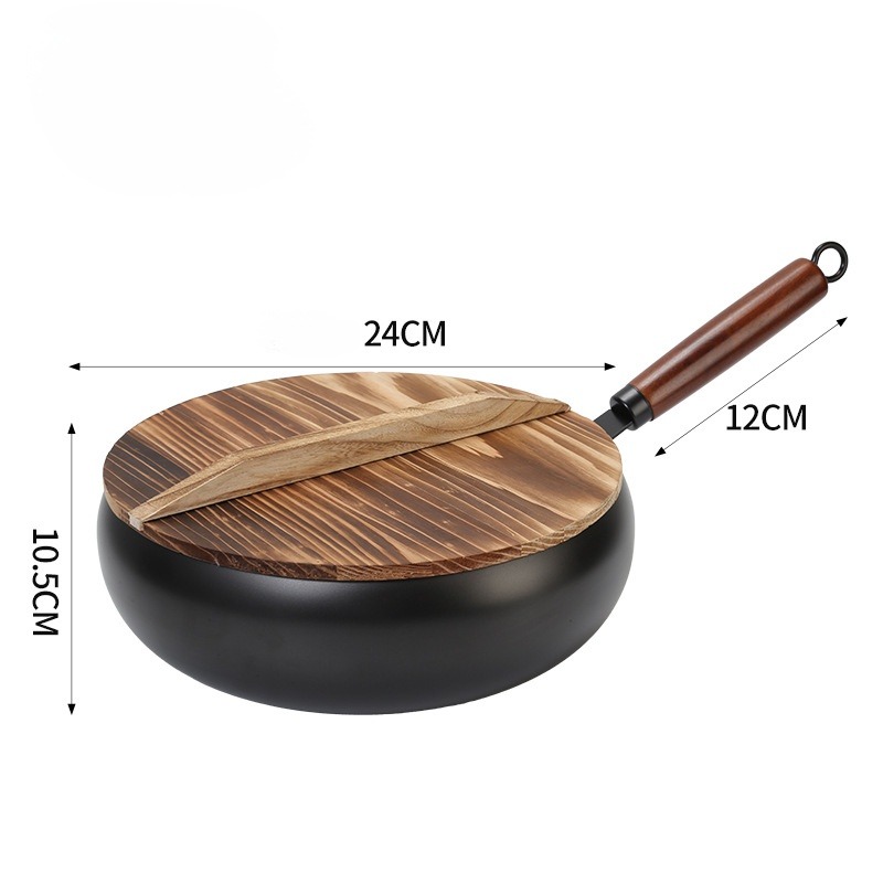 [100th Anniversary Flash Sale]Tsubame-Sanjo Masterpiece: Hand-Hammered Japanese Wok - 100% Toxin-Free & Natural Non-Stick 🇯🇵🍳80% OFF Artisan Iron Wok + FREE Rosewood Spatula & Lid 🎁📉