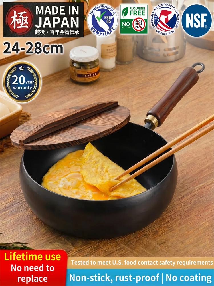 [100th Anniversary Flash Sale]Tsubame-Sanjo Masterpiece: Hand-Hammered Japanese Wok - 100% Toxin-Free & Natural Non-Stick 🇯🇵🍳80% OFF Artisan Iron Wok + FREE Rosewood Spatula & Lid 🎁📉
