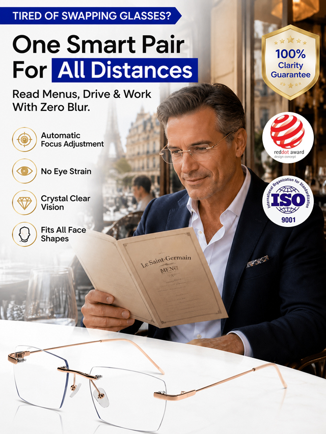 【100-Year German Optical Lab Innovation】Smart Auto-Focus Reading Glasses | Self-Adjusts for Presbyopia, Myopia & Astigmatism |Save 20 Years of Glasses Costs ✨