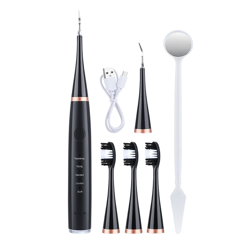 5-Speed High Frequency Vibrating Tooth Cleaner USB Electric Toothbrush Cleaning Device To Remove Stained Calculus Set Tooth Cleaning Instrument
