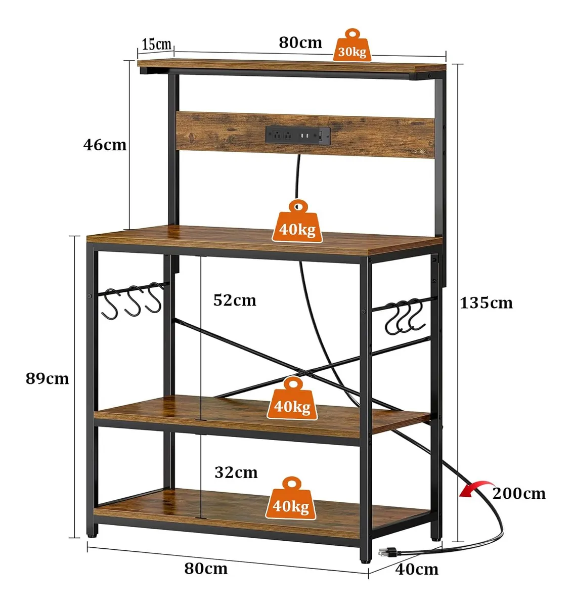 Alacenas Para Cocina Con Estación De Carga Y Luces Led Rgb