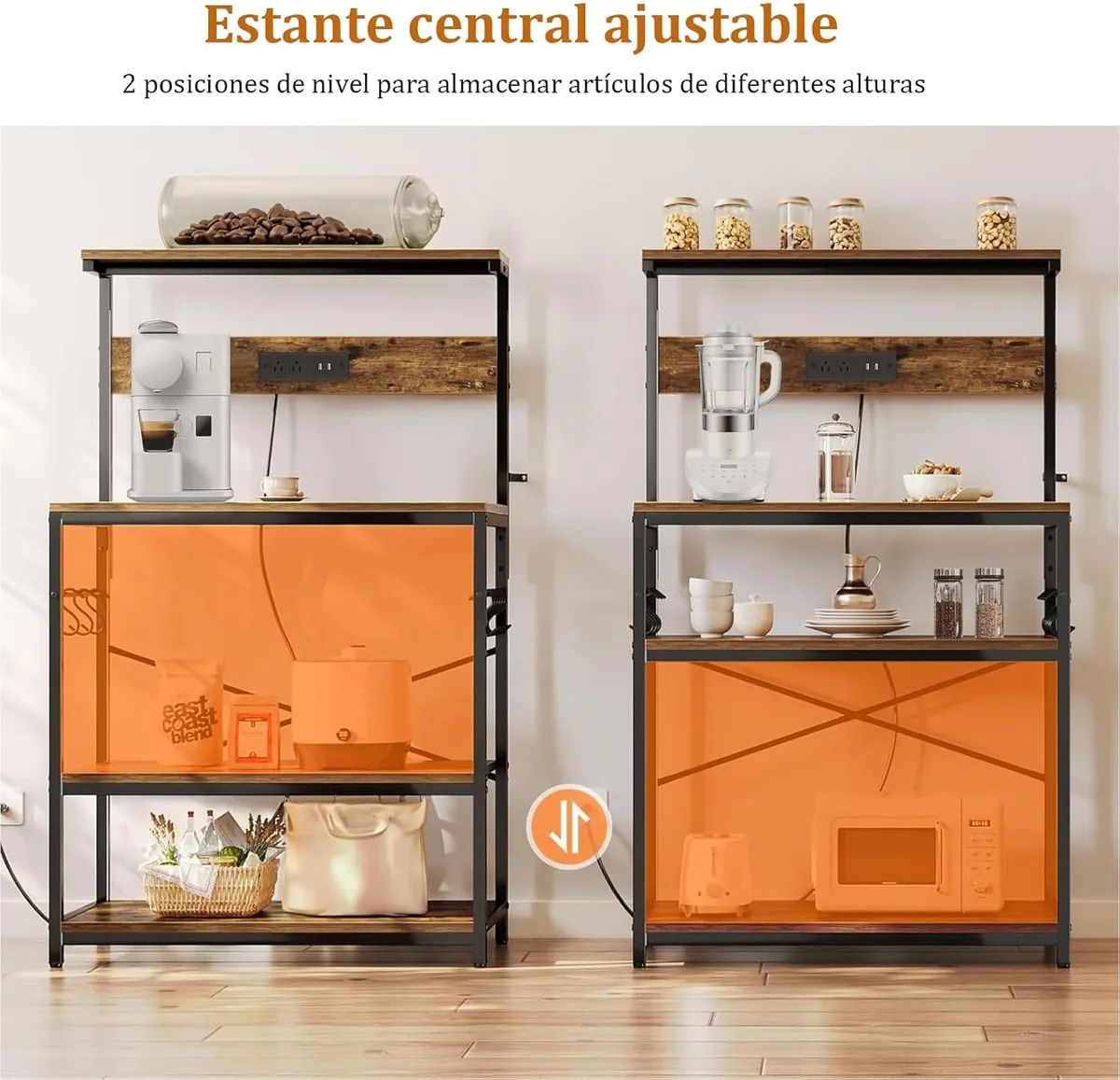 Alacenas Para Cocina Con Estación De Carga Y Luces Led Rgb