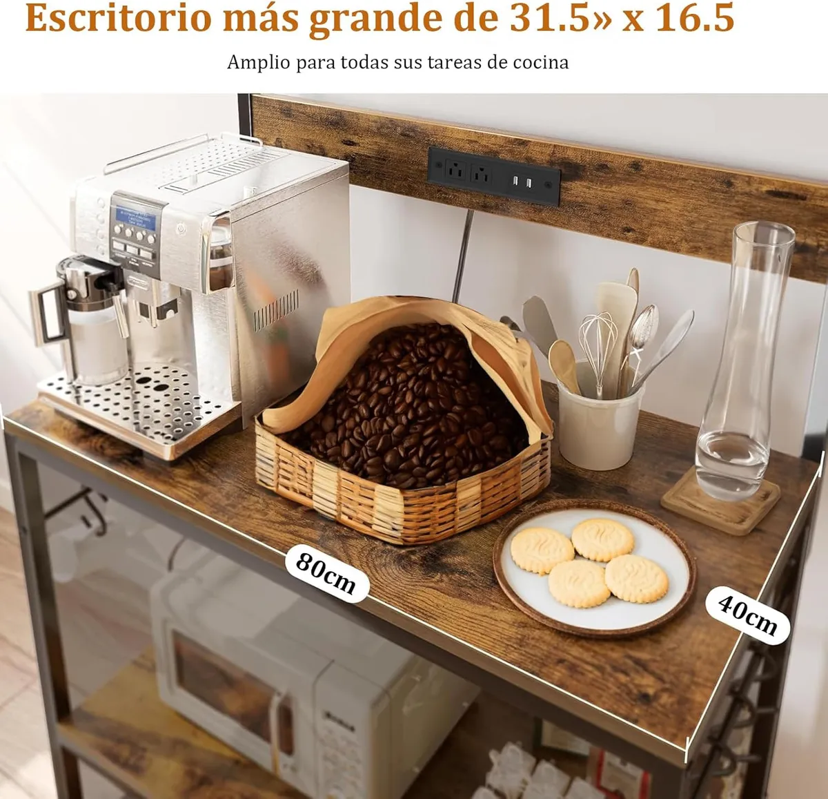 Alacenas Para Cocina Con Estación De Carga Y Luces Led Rgb