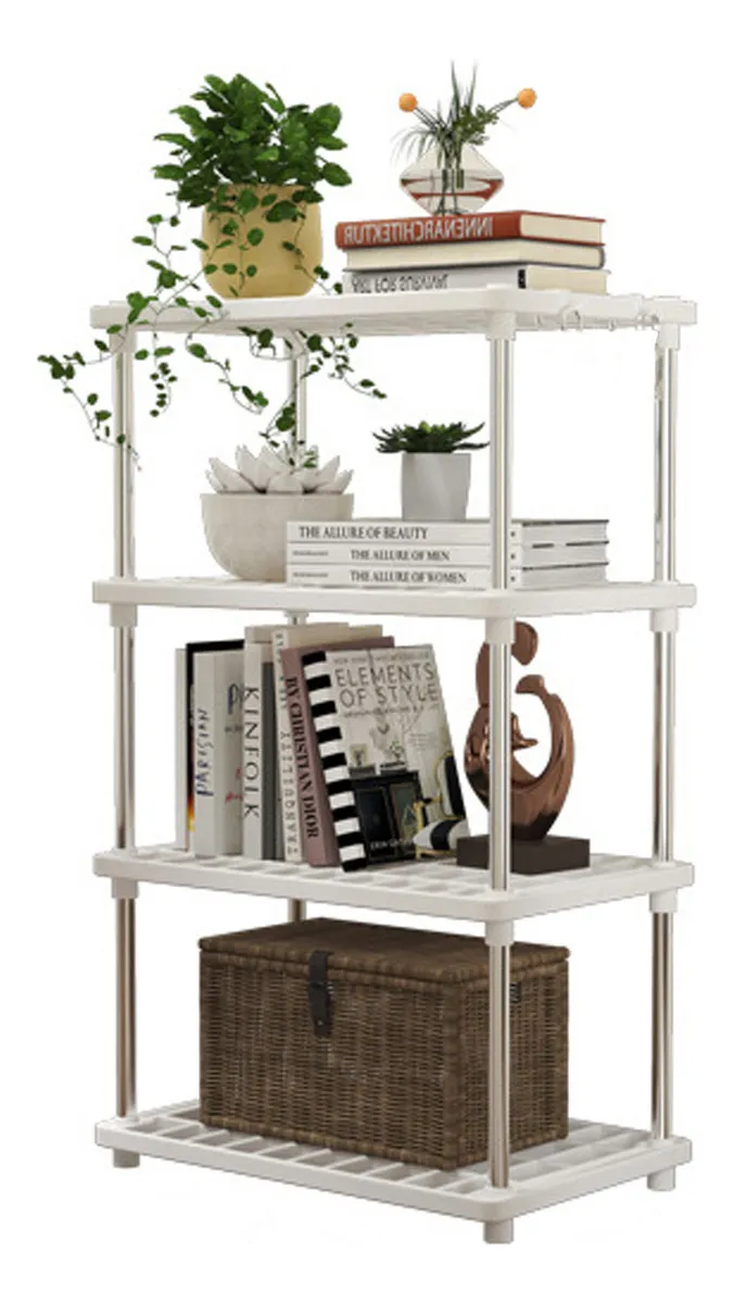 21312 312Estante Organizador De 4 Repisas Anaquel Plastico Multiusos Color Blanco