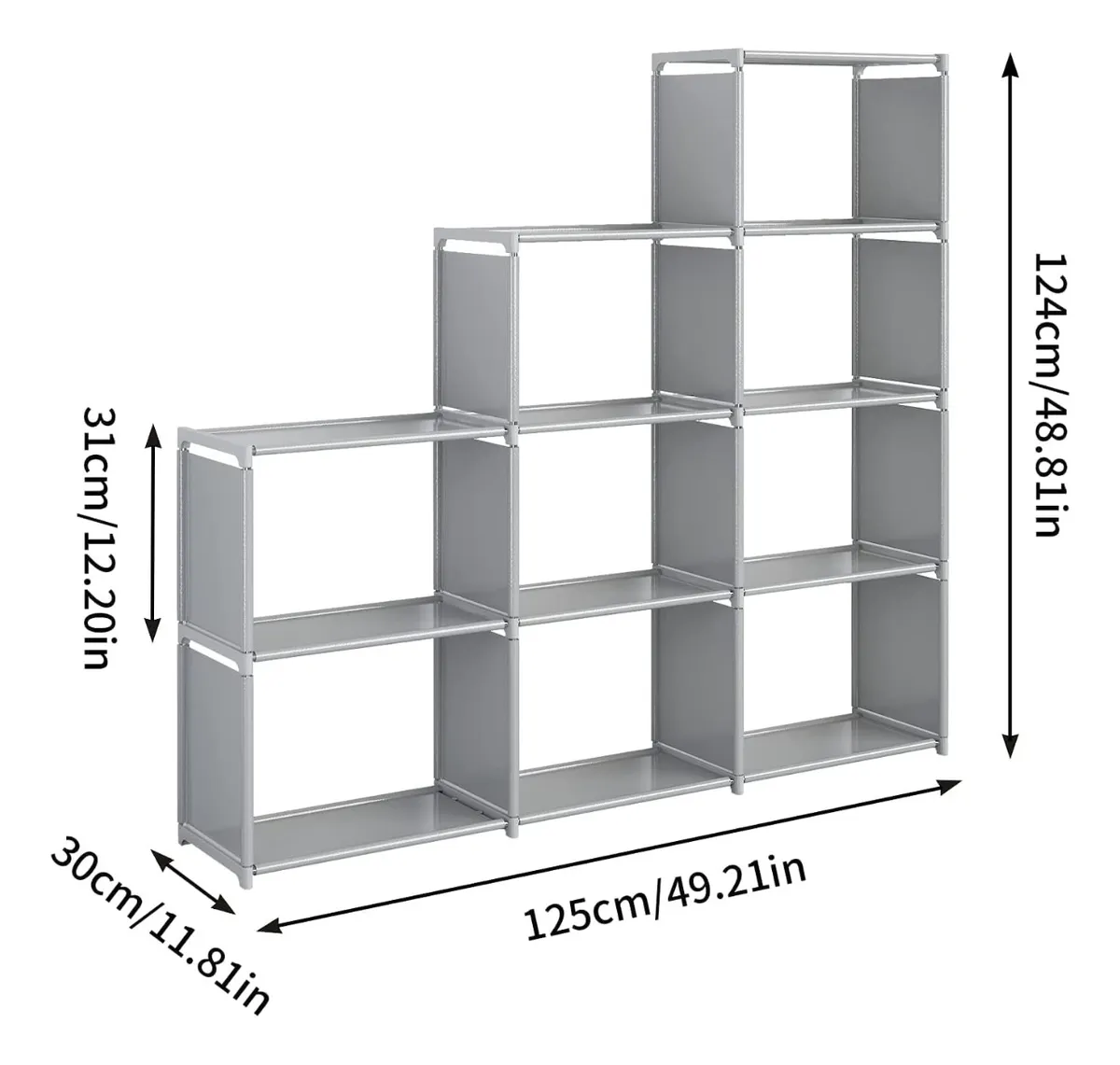Estantería Multifuncional Estantería Cuatro Filas 9 Rejillas