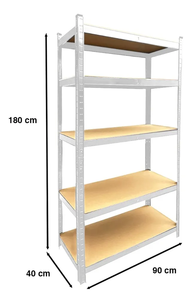 Estante Anaquel Organizador Metal 5 Niveles Hogar Oficina Color Plateado