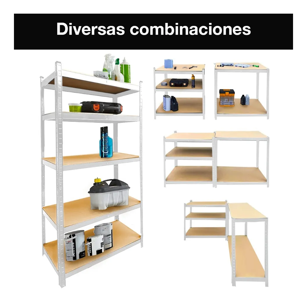 Estante Anaquel Organizador Metal 5 Niveles Hogar Oficina Color Plateado