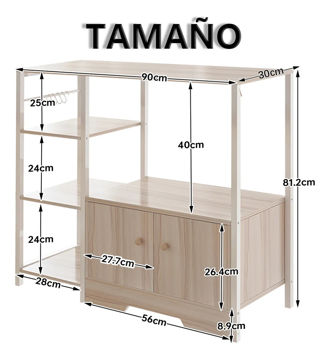 Estante Metalico Anaquel Organizador Hogar 3 Niveles Estante Alacena Organizador Cocina Gabinete Alamcenamiento Lafulaifu De Marco De Acero,organizador De Alacena Grano De Madera Microondas Modernas