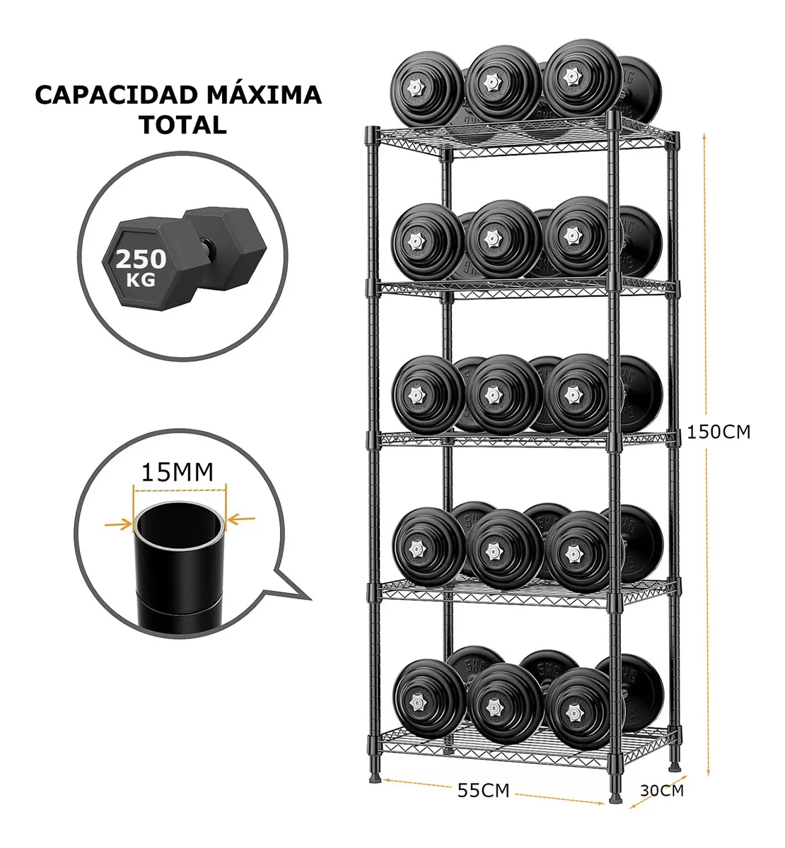 Estante Organizador Metálico De 5 Niveles De Cocina Baño