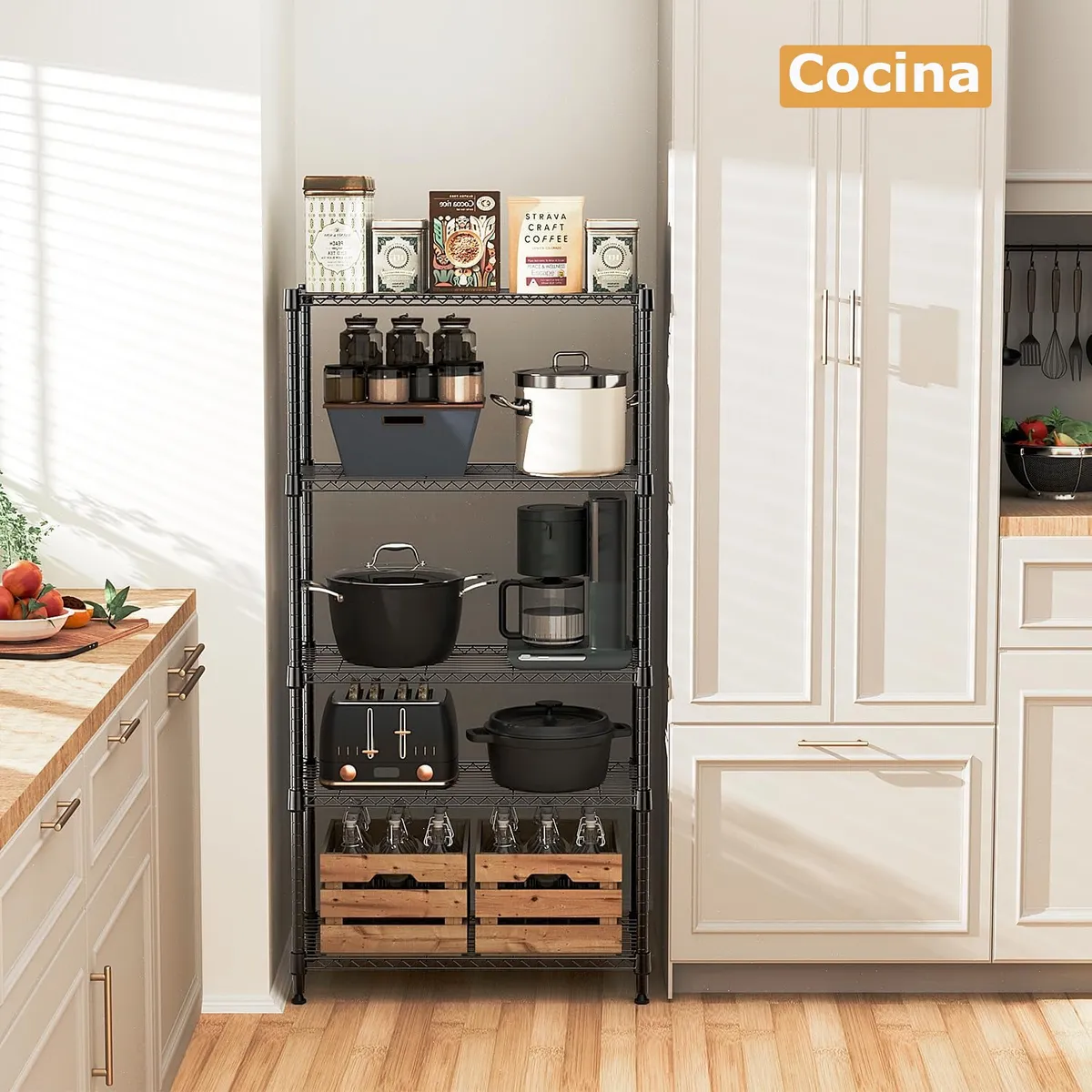 Estante Organizador Metálico De 5 Niveles De Cocina Baño