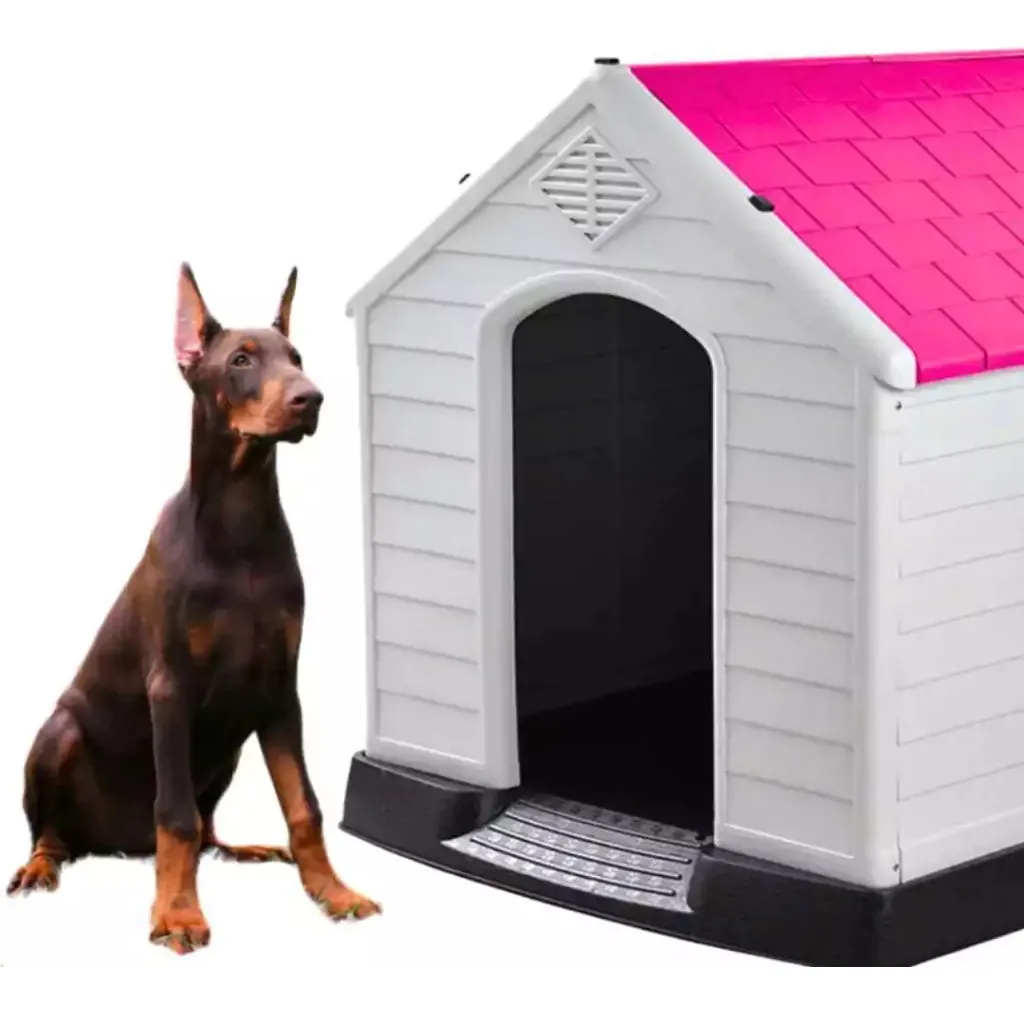 Casa De Plástico Exterior Térmica Raza Grande 97cm Color Color Fucsia