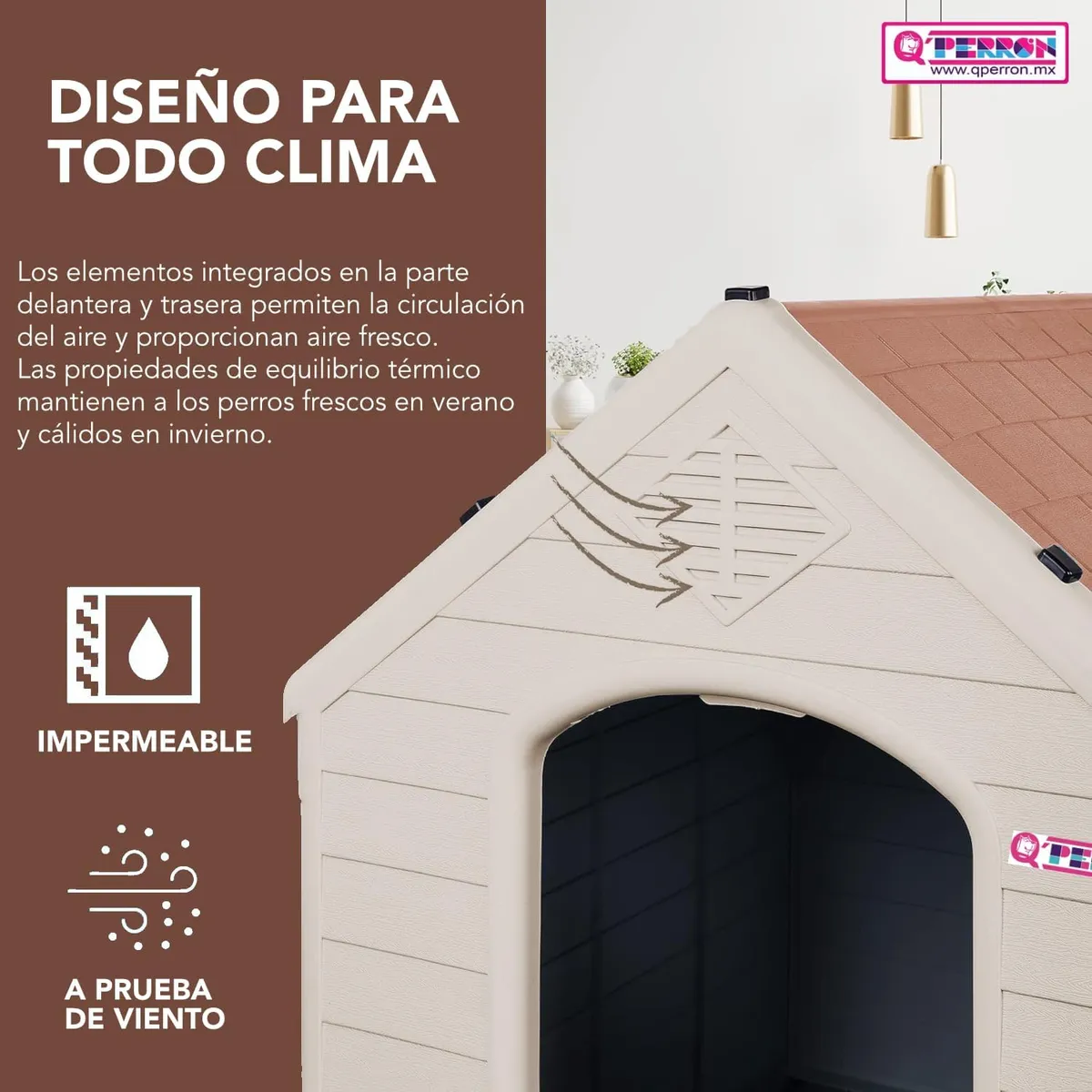 Q Perrón Big Breed Dog House - Raza Grande/mediana