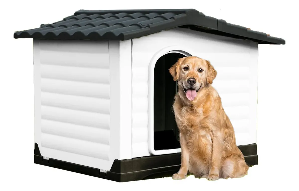 Casa Para Perro Raza Grande Térmica Interior/exterior 111cm Color Gris Oscuro