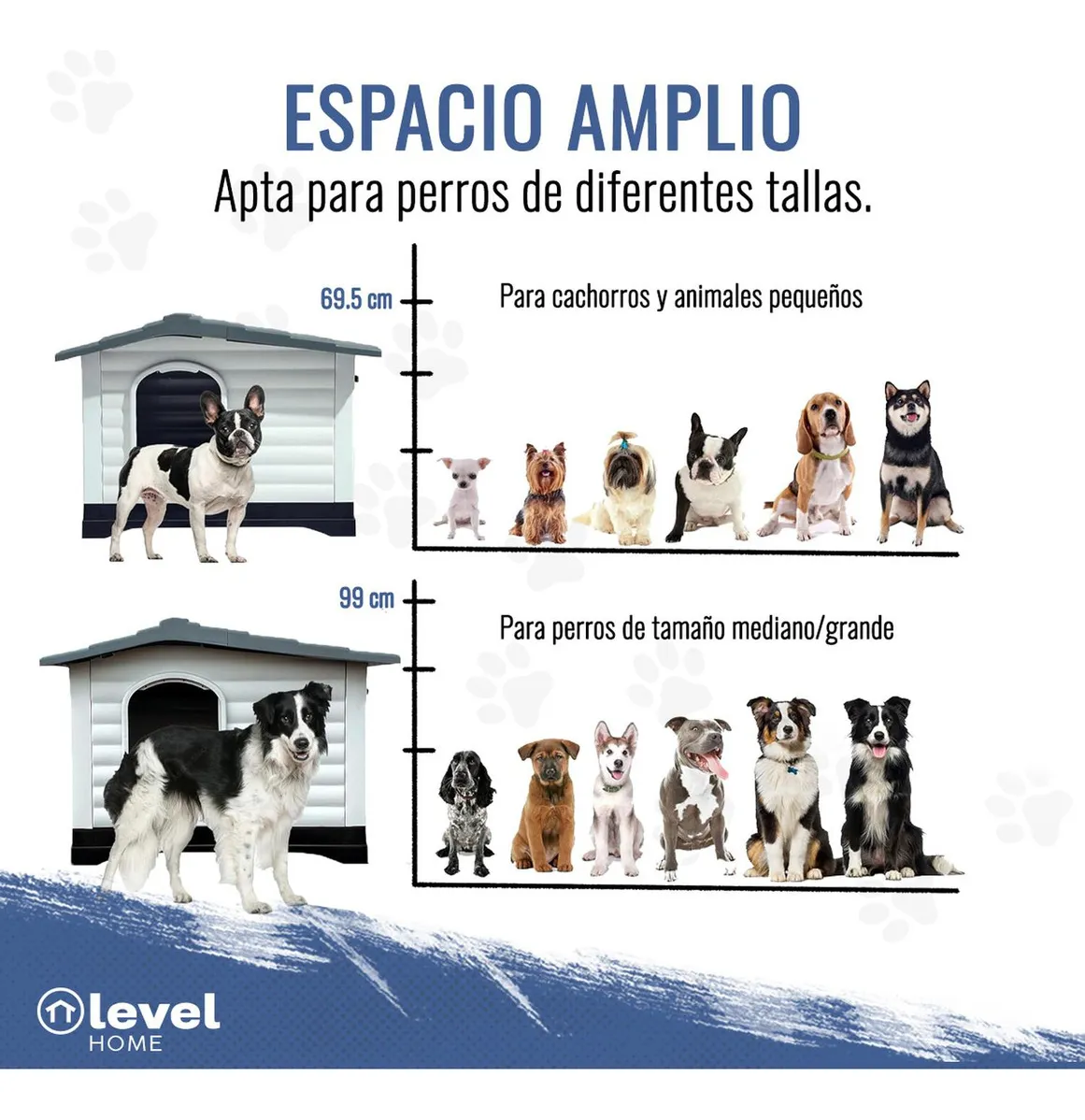 Casa Para Perro Raza Grande Térmica Interior/exterior 111cm Color Gris Oscuro