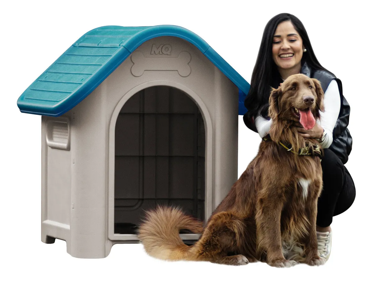 Casa De Perro Mediana Grande Large Breed Dog Mq Color Turquesa
