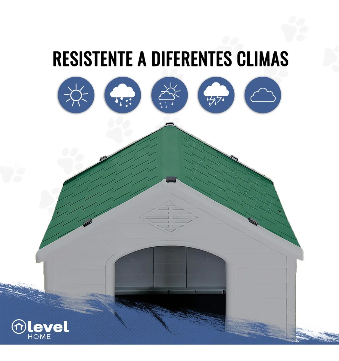 Casa De Plástico Exterior Térmica Raza Extra Grande 110cm Color Verde