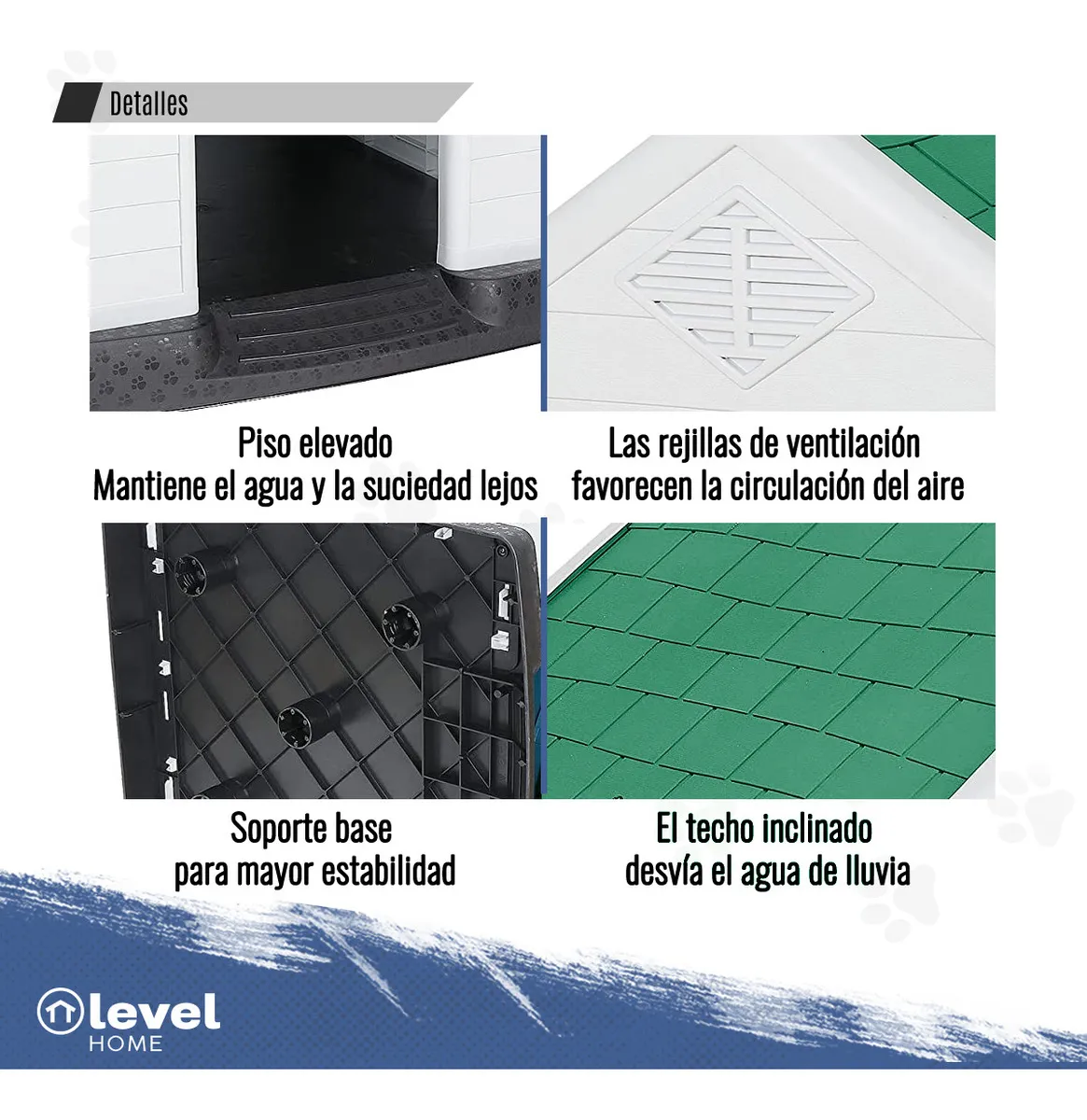 Casa De Plástico Exterior Térmica Raza Extra Grande 110cm Color Verde