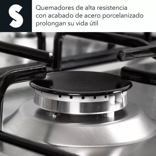 Parrilla Estufa Empotrable 4 Quemadores Gas Acero Inoxidable