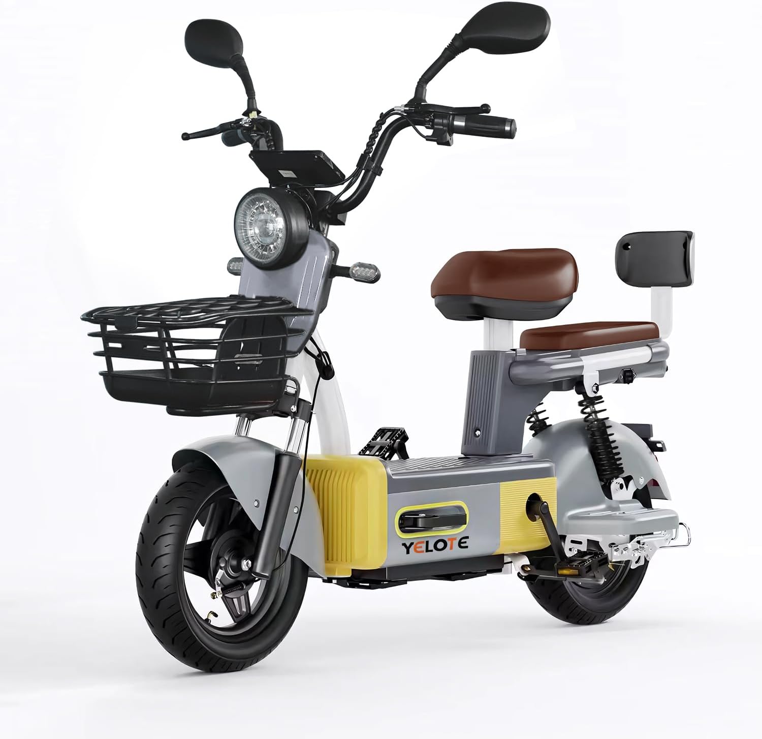 YELOTE Bicicleta Electrica Moto Electrica Velocidad Máxima 35KM/H,Autonomía 40-45KM,Baterías de Gran Capacidad de 20AH con Alarma