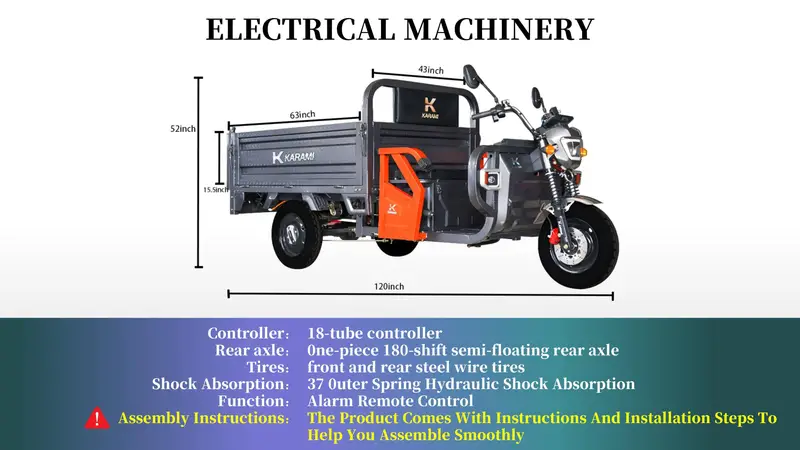   eléctrica de       adultos,  ador de 18   Eje trasero: Eje trasero semiflotante de 180     pieza Neumáticos: Neumáticos de     delanteros y traseros Función de absorción de  ; Amortiguador hidráulico de     de 37 Alarma     detalles 2