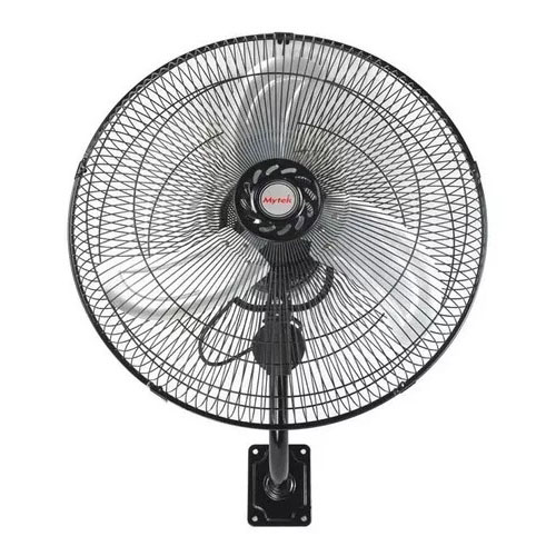 Ventilador Pared 18 Pulgadas Mytek 3196 Metálico/360° Oscil. Estructura Negro Aspas Plateado