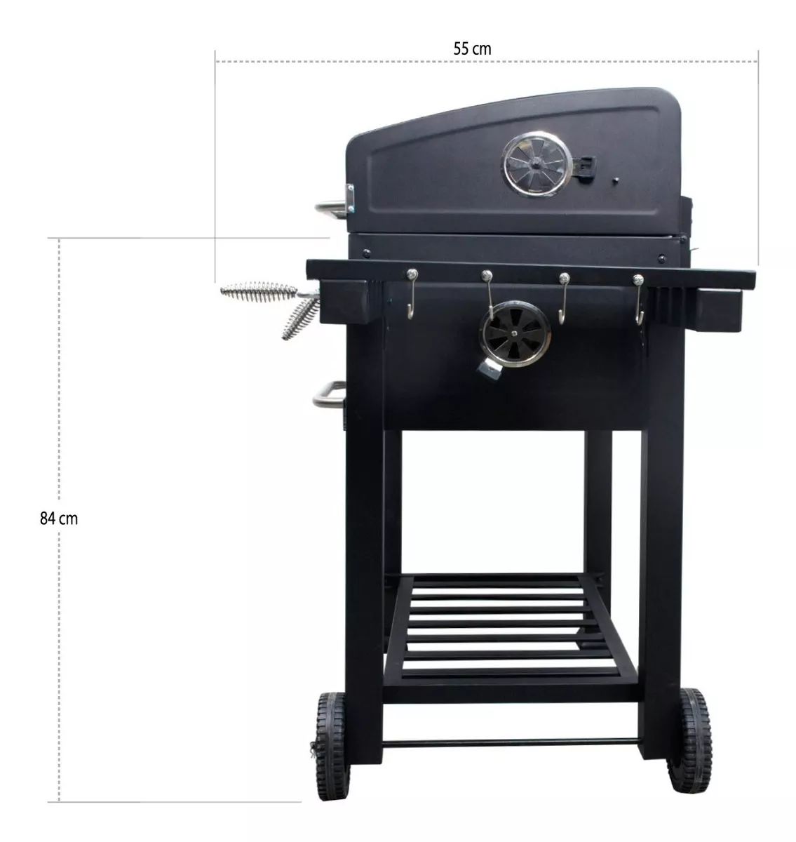 Asador Ahumador Carbon Para Carne Parrilla Resistente Acero Color Negro