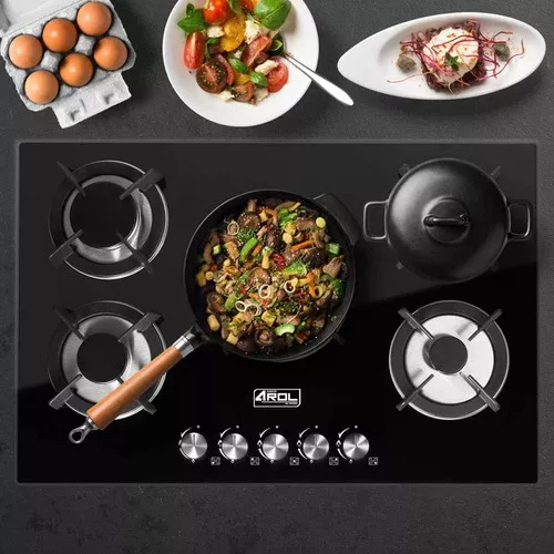 Combo Parrilla y Campana Slim 80 cm Negro Arol - Parrilla P-CN5Q77 y Campana CSL-80BL